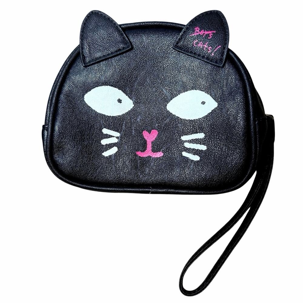 Rare Luv Betsey by Betsey Johnson Black Cat Wristlet 6”